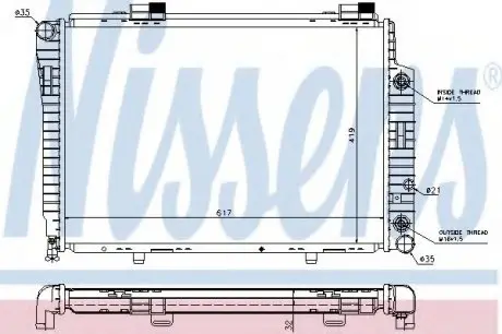 Радіатор MB C W 202(93-)C 180(+)[OE 202 500 22 03] NISSENS 62756A