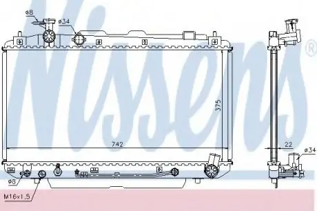 Радіатор TY RAV 4(00-)2.0 i 16V[OE 16400-28140] NISSENS 64644A