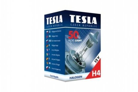 Автомобільна лампа: 12 [В] H4 60/55W цоколь P43t +50% світла TESLA B30401