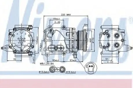 Компрессор FD MONDEO III(00-)1.8 i 16V(+)[OE 1S7H19D629CA] NISSENS 89228
