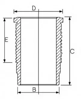 Гільза циліндра MAN D2876 LF12/13/25 LOH 20/21 d128.0 STD GOETZE 14-670050-00