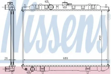 Радіатор NS X-TRAIL T30(01-)2.0 i 16V(+)[OE 21410-8H900] NISSENS 68705A (фото 1)