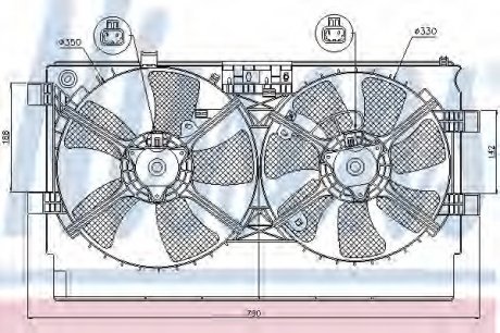 Вентилятор радіатора MITSUBISHI LANCER (CX0) (07-) 2.0 i NISSENS 85635 (фото 1)