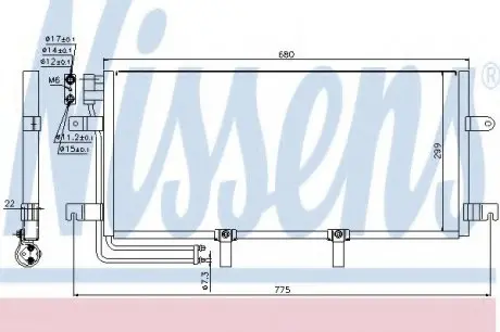 Конденсер VW TRANSPORTER T4(90-)1.9 TD(+)[OE 7D0.820.413] NISSENS 94834