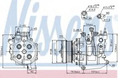 Компрессор HD CR-V(06-)2.0 i 16V(+)[OE 38800-RZV-G020-M2] NISSENS 89247