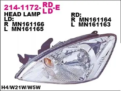 Фара левая H4 с указателем повор., мех.рег. [] DEPO 214-1172L-LD-E