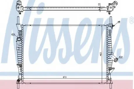 Радіатор FD TRANSIT(06-)2.2 TDCI(+)[OE 1494933] NISSENS 69240