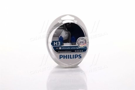 Лампа розжарювання H3 12V 55W PK22s Diamond Vision 5000K PHILIPS 12336DVS2