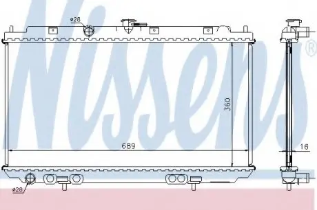 Радиатор NS ALMERA N16(00-)1.5 i 16V(+)[OE 21410-BM400] NISSENS 67344A