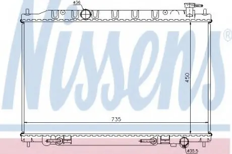 Радіатор NS MURANO Z50(04-)3.5 i V6 24V[OE 21460-CA010] NISSENS 68712
