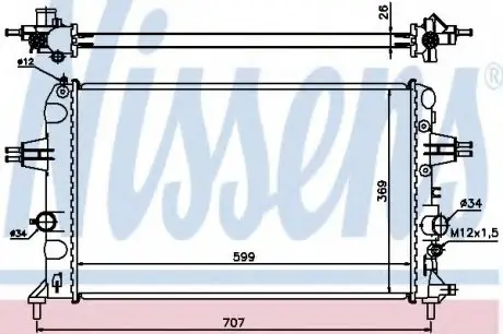 Радіатор OP ASTRA G(98-)1.6 i TWINPORT(+)[OE 1300 270] NISSENS 630704