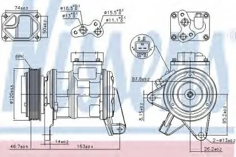 Компрессор PLYMOUTH VOYAGER(96-)3.3 i V6(+)[OE 4677156] NISSENS 89087