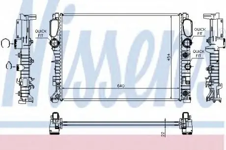 Радіатор MB CLS W 219(04-)CLS 280(+)[OE 211 500 01 02] NISSENS 62792A