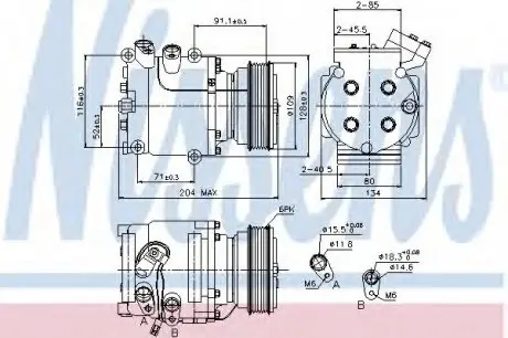 Компрессор HD ACCORD(96-)2.2 i 16V(+)[OE 38800-PLC-006] NISSENS 89233