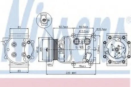 Компрессор FD FIESTA V(01-)1.25 EFi(+)[OE XS4H19D629AA] NISSENS 89071