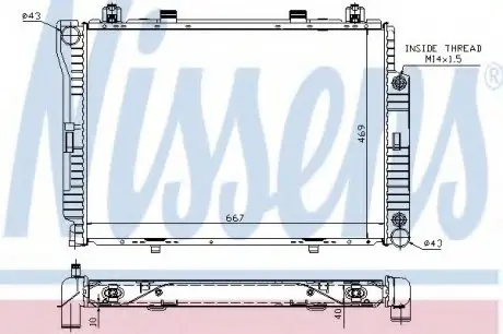 Радиатор MB S W 140(91-)350 SD TD(+)[OE 140 500 13 03] NISSENS 62714A