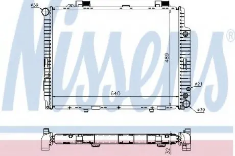 Радіатор MB E W 210(95-)E 200 CDI(+)[OE 210 500 60 03] NISSENS 62608A