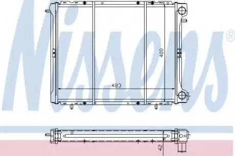 Радіатор RN R 19(88-)1.7(+)[OE 77 00 272 472] NISSENS 63906