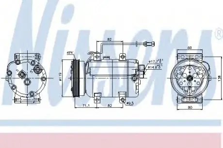 Kомпрессор кондиционера AUDI A4 94-00, VW Passat V 1.9 TDi NISSENS 89029
