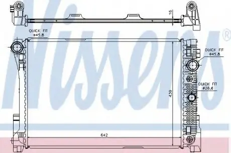 Радіатор MB C W 204(07-)C 180 CGI(+)[OE 204 500 02 03] NISSENS 67161