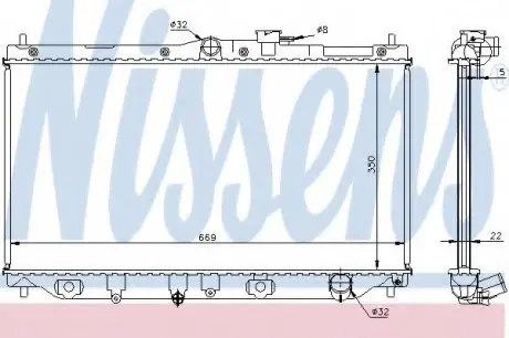 Радиатор HD ACCORD(90-)1.8 i 16V(+)[OE 19010-P45-505] NISSENS 62279A