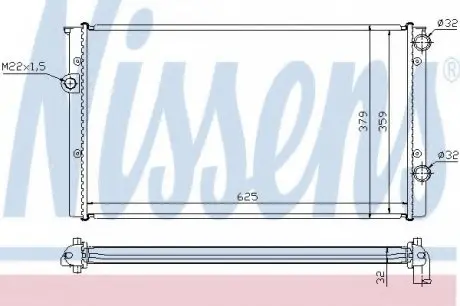 Радиатор VW GOLF III(91-)1.9 D(+)[OE 1H0.121.253 BC] NISSENS 652461