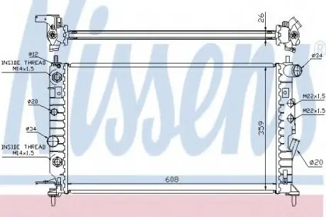 Радіатор OP VECTRA B(95-)2.5 i V6 24V(+)[OE 1300 161] NISSENS 63078