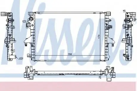 Радиатор VW MULTIVAN(03-)2.0 TDi(+)[OE 7E0.121.253 A] NISSENS 65285