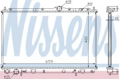 Радиатор VOLVO S40/V40(95-)1.6 i 16V(+)[OE 860 1843] NISSENS 65559A