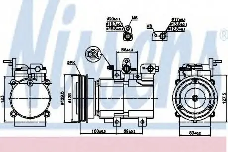 Компрессор HY SANTA FE(00-)2.0 CRDi(+)[OE 9770126010] NISSENS 89276