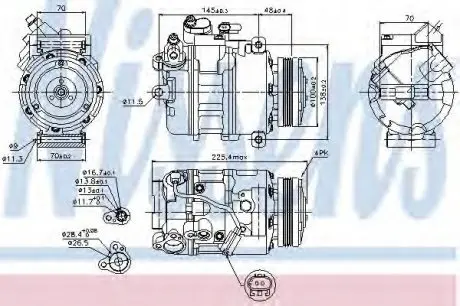 Компрессор BMW 5 E60-E61(03-)525 d(+)[OE 64526917859] NISSENS 89116