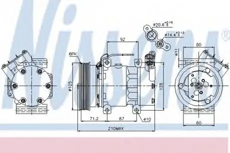 Компрессор NS KUBISTAR(03-)1.2 i(+)[OE 77 00 273 801] NISSENS 89064