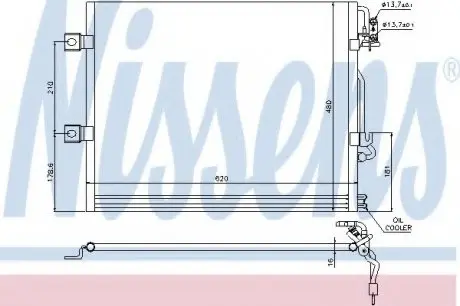 Конденсер MB CL W 216(05-)CL 500(+)[OE 221 500 05 54] NISSENS 94858