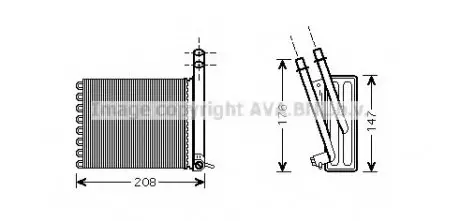 Теплообменник, отопление салона AVA QUALITY COOLING AVA COOLING CN 6243