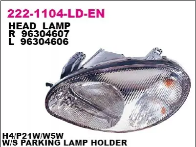 Фара прав. H4 с поворотн., ручн. регул. [] DEPO 222-1104R-LD-EN