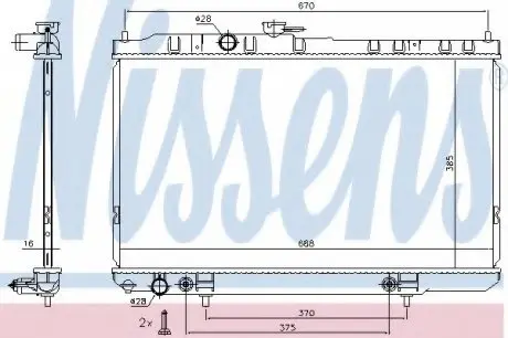 Радіатор NS ALMERA CLASSIC(06-)1.5 i(+)[OE 2140095F0E] NISSENS 68736