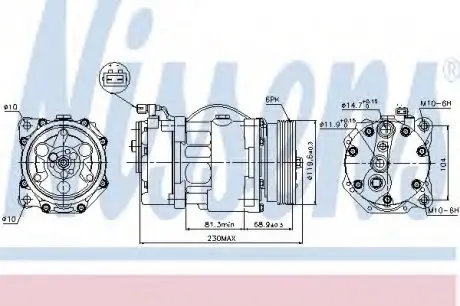 Компрессор VW GOLF III(91-)1.6 i(+)[OE 95NW19D629CB] NISSENS 89040