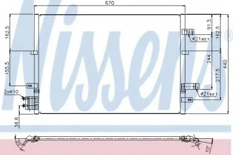 Конденсер FD MONDEO III(00-)1.8 i 16V(+)[OE 1222758] NISSENS 94777