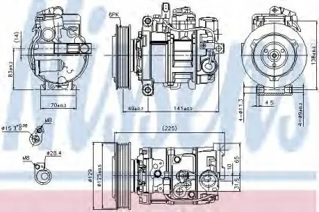 Компрессор AI A 6/S 6(04-)2.4 i V6(+)[OE 4F0260805H] NISSENS 89209