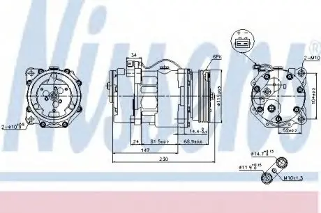 Компрессор SEAT ALHAMBRA(96-)1.8 T(+)[OE 7M0820803M] NISSENS 89165