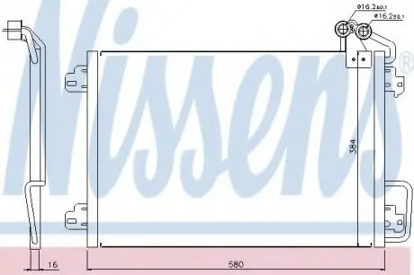 Конденсер RN MEGANE I(95-)1.6 i(+)[OE 77 00 434 383] NISSENS 94572