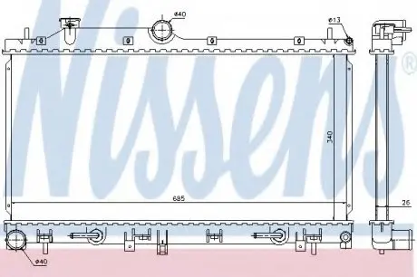 Радиатор KIA CEE\&#039;D(07-)1.4 i 16V(+)[OE 25310-1H050] NISSENS 66676 (фото 1)