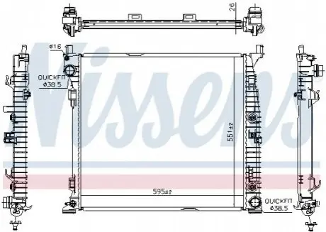 Радиатор охлождения MERCEDES GL-CLASS X 166 (12-) NISSENS 67188
