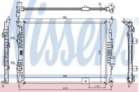 Радиатор охлождения NISSAN QASHQAI (J10) (07-) 1.6 NISSENS 67364