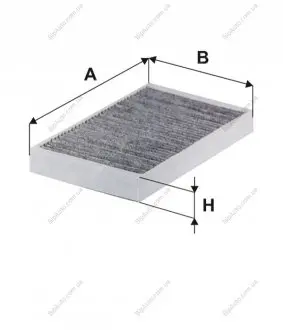 Фільтр салону ВАЗ 1118 (1118-8122010) вугільний (WIX-FILTERS) WIX FILTERS WP2001