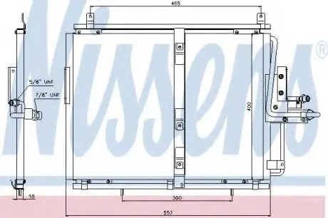 Конденсер MB E W 124(84-)260 E(+)[OE 124 830 16 70] NISSENS 94377