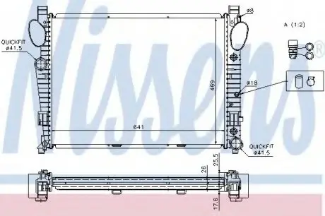 Радіатор MB S W 220(98-)S 280(+)[OE 220 500 14 03] NISSENS 62774A