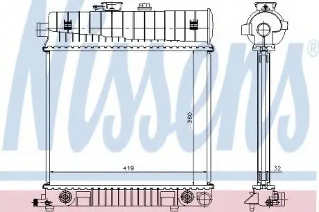 Радіатор MB C W 202(93-)C 180(+)[OE 202 500 26 03] NISSENS 62708A