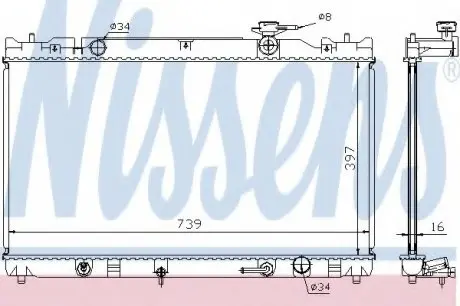 Радіатор TY CAMRY(01-)2.0 i 16V(+)[OE 16400-28270] NISSENS 646351