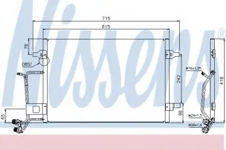 Конденсатор кондиціонера AUDI; VW NISSENS 94594